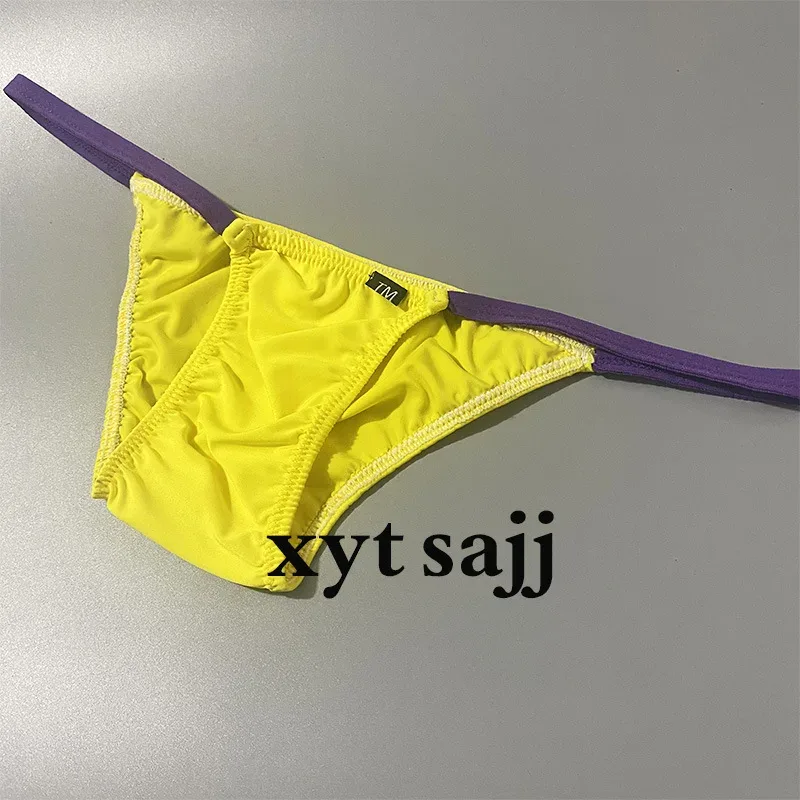 Slim Fit Color Block Thin Strap Triangle Underwear for Men Low Rise Breathable Soft Fabric Daily Male Briefs — image 5