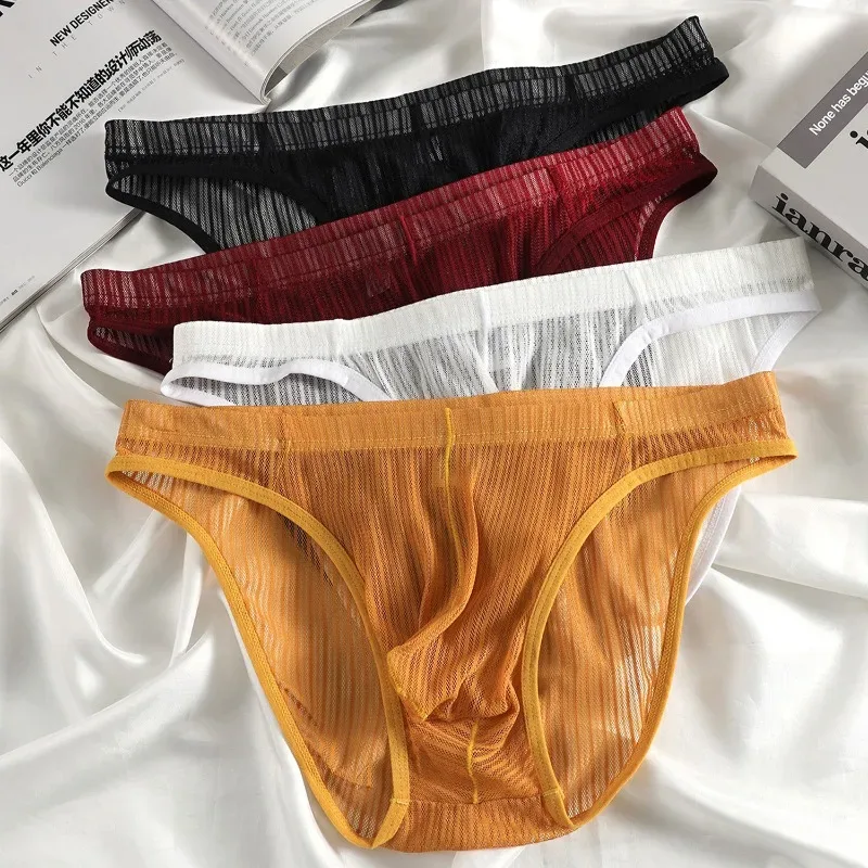 Transparent Underwear for Men See Through Briefs Bulge Pouch Underpants Soft Undies Male See Through Panty Ultra Thin Lingerie