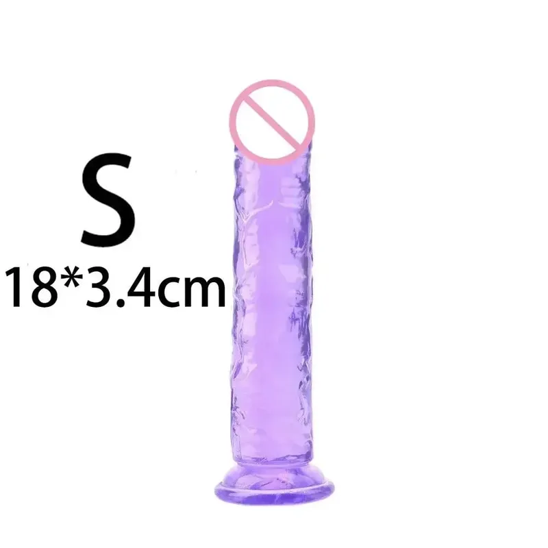 Cheap Women Erotic Anal 5 Colors Big Transparent Dildo Suction Cup Jelly Dick Sex Toys Soft Clitori Vaginal Masturbators Penis — image 10