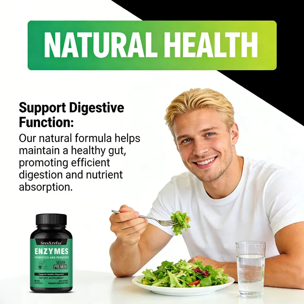 Probiotic Prebiotics & Digestive Enzymes Capsules Colon Cleanse & Detox Supports Gut Health Digestion & Balance Gut Bacteria