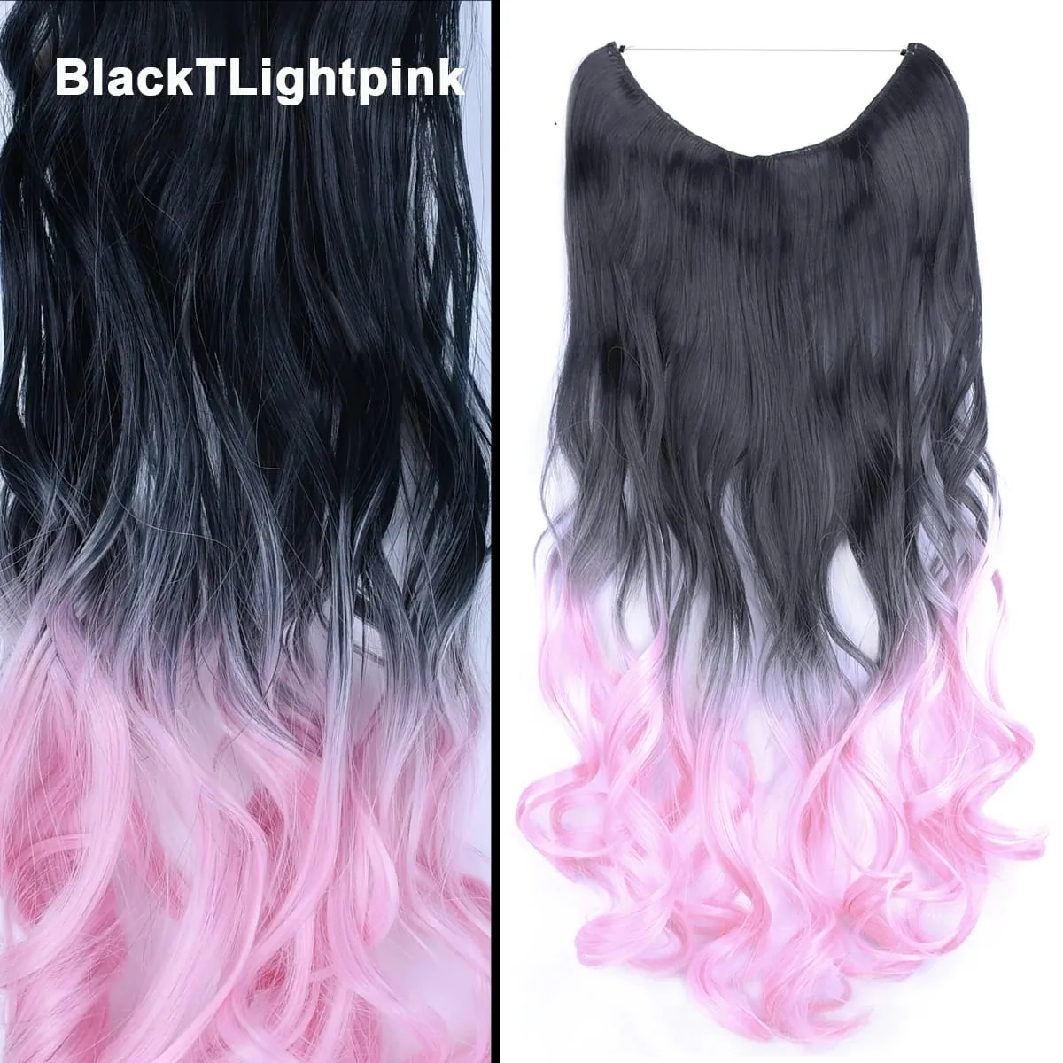 Jeedou κυματιστά μαλλιά Extension Elasticity Αόρατο σύρμα Fish Line One Piece No Clips Συνθετικά Hairpieces Ombre Χρώμα για γυναίκες — image 40