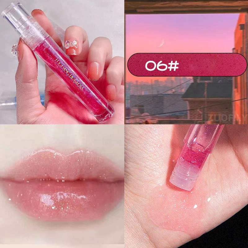 Galaxy Mirror Lip Gloss Glitter Lipgloss Transparent Lip Oil Long Lasting Moisturizing Lipstick Lipgloss Lips Makeup Cosmetics