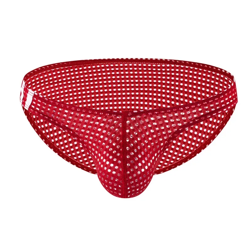 Calzoncillos para hombre, ropa interior con agujeros transpirables de verano, ropa interior convexa en U, ropa interior fina de cintura baja para hombre, Calzoncillos antideslizantes