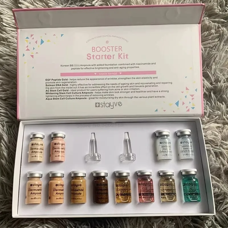 סלמון DNA/פפטיד קוריאה Stayve מקורי 8 מ"ל ערכת איפור BB Cream Glow זוהר Hyaluronic Serum Ampoule Foundation Skin Care Beauty
