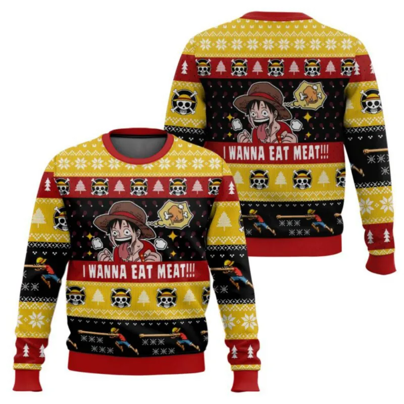 Fantasi gergaji mesin Natal Karnaval Sweter Uniseks Sweter Santa Klaus Sweter 3D Pakaian Premium Musim Gugur dan Musim Dingin