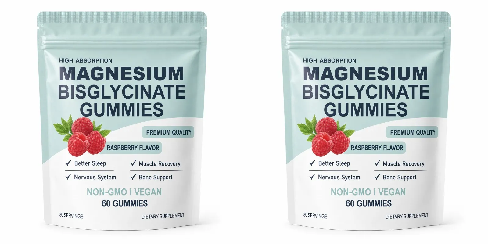 Bisglycinate Magnesium Gummies Chelated Magnesium Daily Mineral Support Vegan Raspberry Flavor Non-GMO Free Gluten 60 Count
