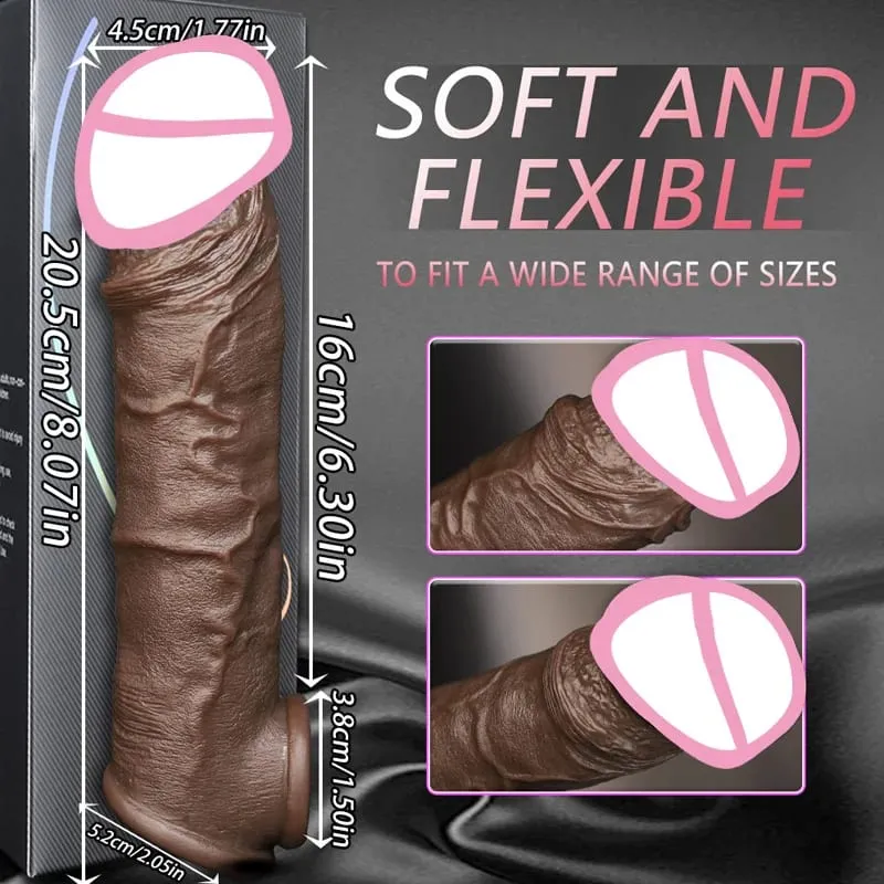 Men Sex Toys Reusable Realistic Stretchable Silicone Penis Ring Cock Ring Delay Ejaculation Semen Lock Ring Sex Toys for Men Penis Sleeve Soft Penis Dildo Locking Ring And Realistic Texture Sheath Cock Ring Penis Suitable For Men Couples Se