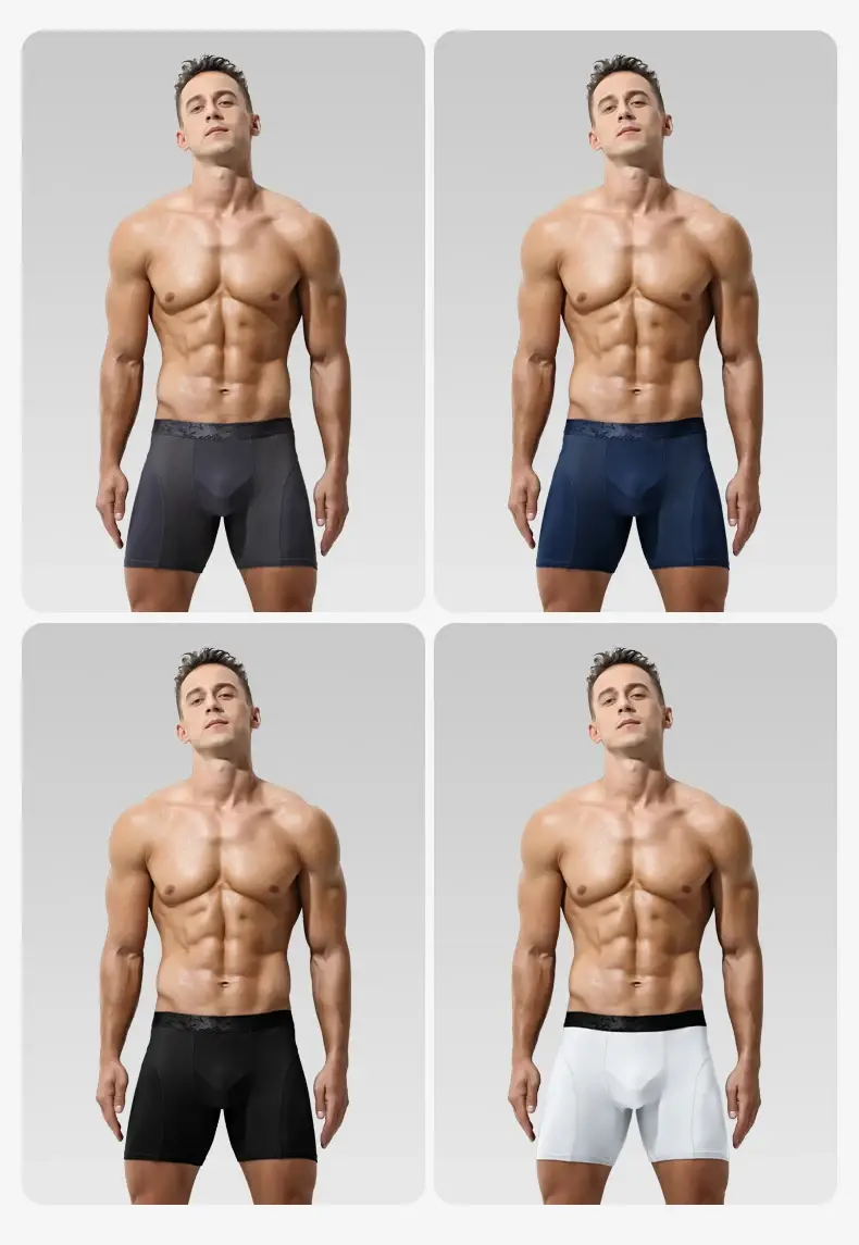 Extended sports underwear, men's boxer shorts, Modal anti-leg abrasion running, large size breathable training quadrangle shorts — image 12