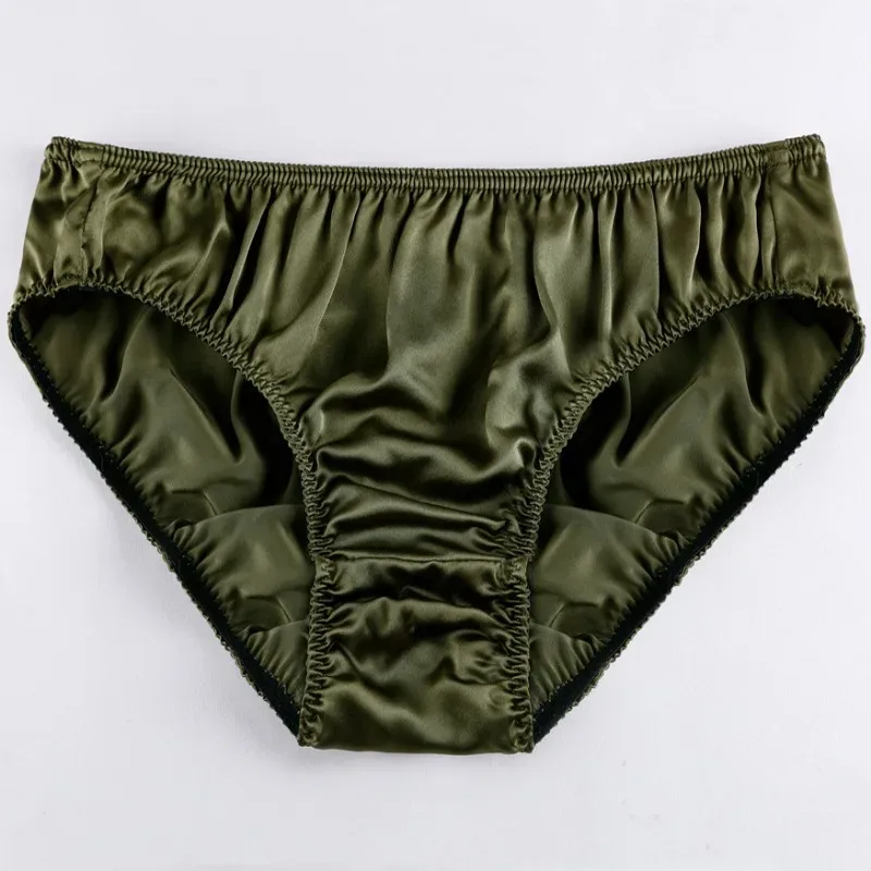 100% Mulberry Silk Men Sexy Underwear Wrinkle Briefs Breathable Male Panties Pure Silk Trigonometric Soft Man Underpants Summer — image 16