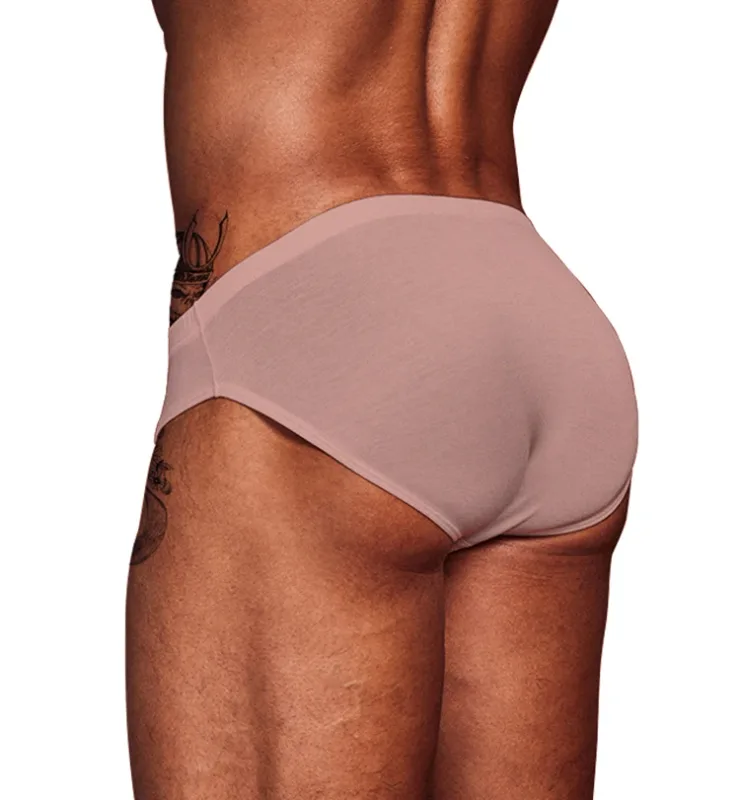 Men's Modal Ultra Thin Bare Feel Briefs, Low Rise High Elastic Breathable 3D Convex Pouch Underwear