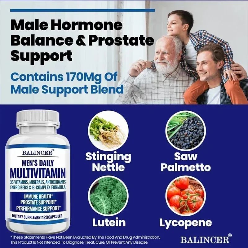 Multivitamin Supplement for Men – Provides Cognitive Brain Health Energy and Stamina and Muscle Mass