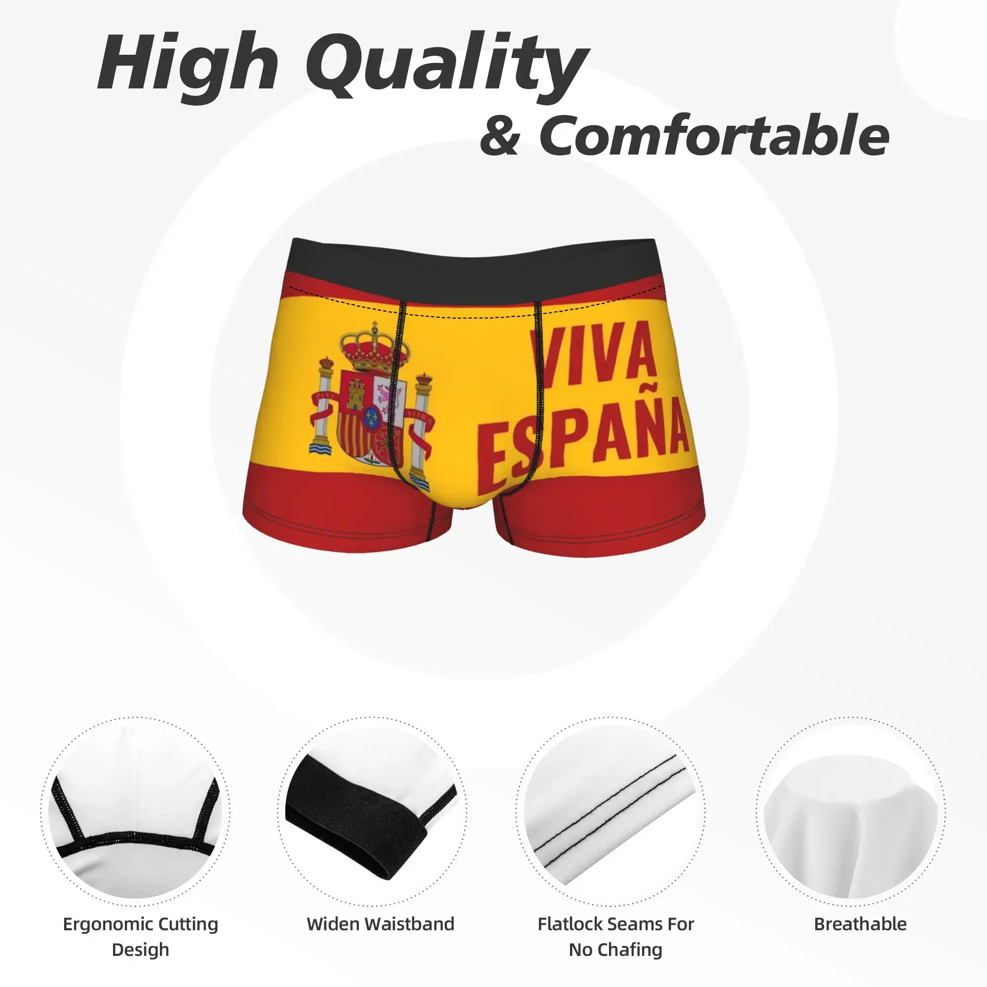Spain Vox Flag Underwear Men Shorts Briefs Breathable Boxershorts Hot Sale Customs Oversize Underpants