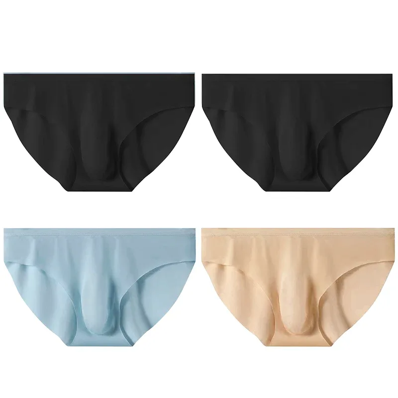 4pcs Panlalaking Ice Silk Briefs sa Tag-init Transparent na Seamless Sexy Mabilis na pagkatuyo Trendy Breathable Underwear Ultra-manipis na Panty — image 21