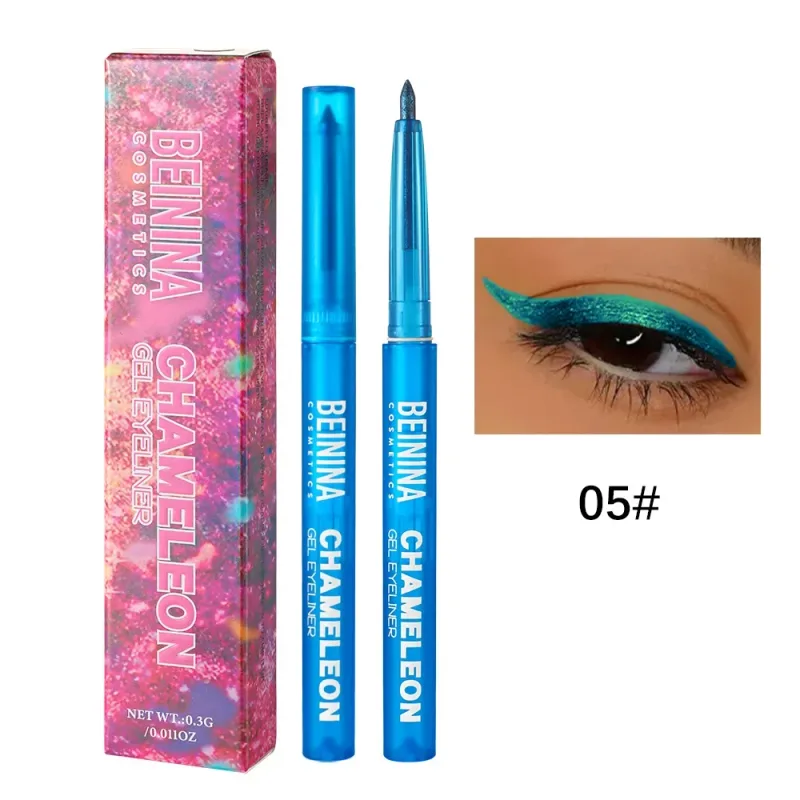 Μεταλλικό Chameleon Gold Eyeliner Gel στυλό Pearlescent Polarized Glitter Πράσινο Inner Eye Liner Λαμπερό πολύχρωμο Soft Eyes Pigment