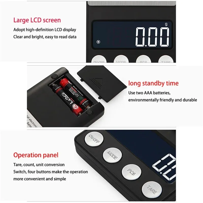 Ψηφιακή Μίνι Ζυγαριά Τσέπης Precision 0,01g LCD Κοσμήματα Χρυσά Αξεσουάρ Διαμαντιών Gram Balance Ζυγαριά βάρους για κουζίνα 1000g — image 2