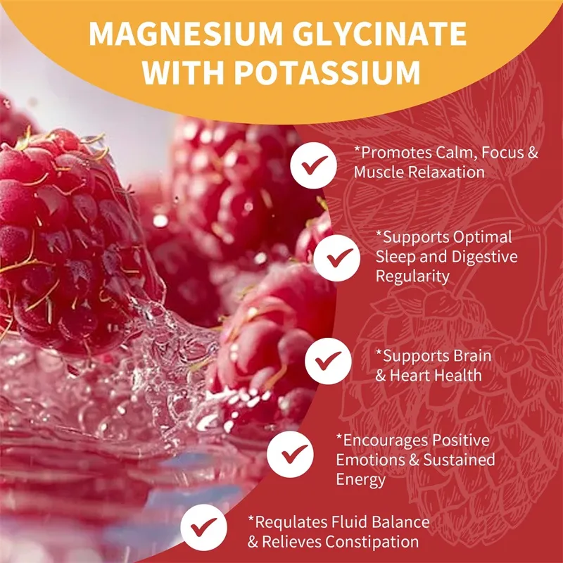 Γλυκινικό Magnesium Gummies - Calm Relieves Stress Προωθεί τον ύπνο Υποστήριξη Συγκέντρωση μνήμης και μυϊκούς σπασμούς