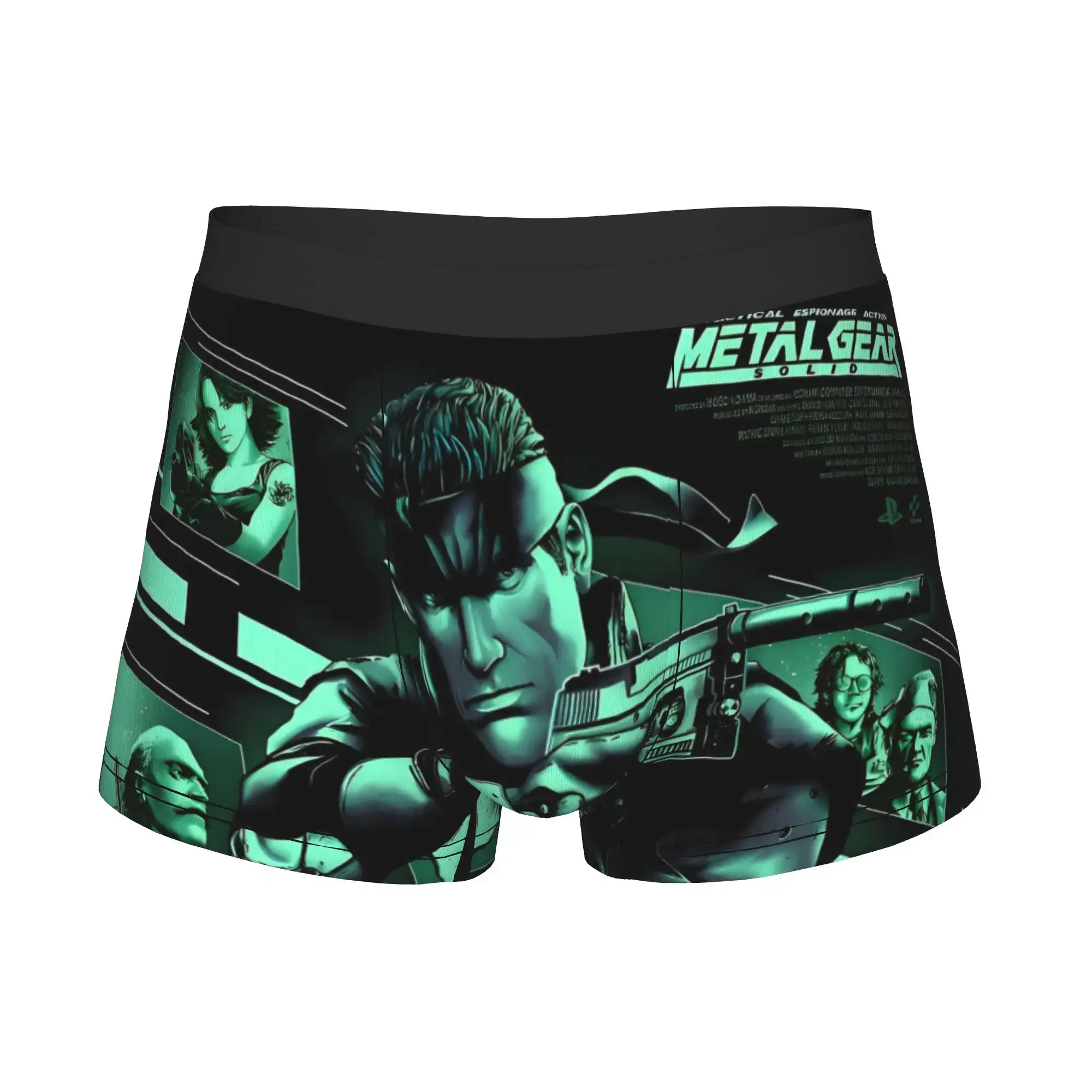 Male Fashion Metal Gear Soli Game Underwear Action Adventure Stealth Video Boxer Briefs Stretch Shorts Panties Underpants