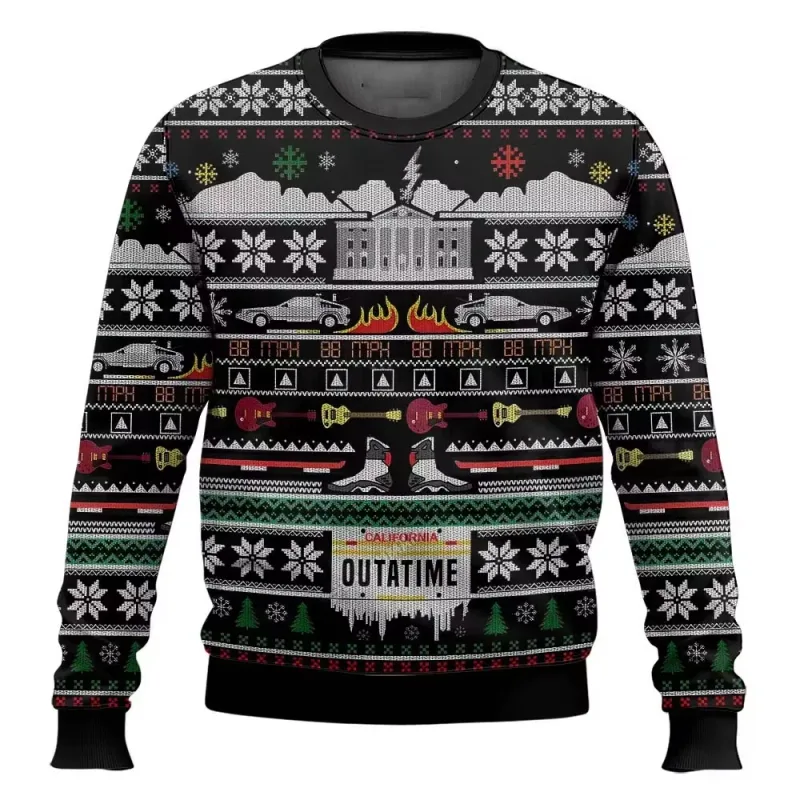 outono e inverno de volta ao futures suéteres feios de Natal, camisas de anime de desenho animato per homens e mulheres, roupas