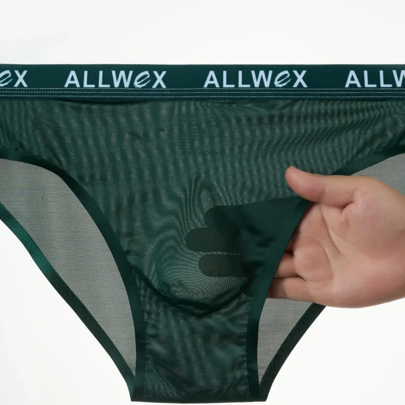 Ice Silk Seamless Briefs for Men Sexy Smooth Underwear 3D Pouch Underpants Comfortable Lingerie Panties Male Low Rise Knickers