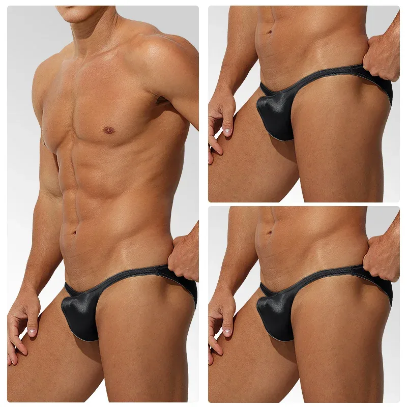Low Waist Ice Silk Satin Men's Underwear Tight Fit Sport StyleJJ Boosting Luxury Sensual Briefs Youth Nylon Spandex — image 10