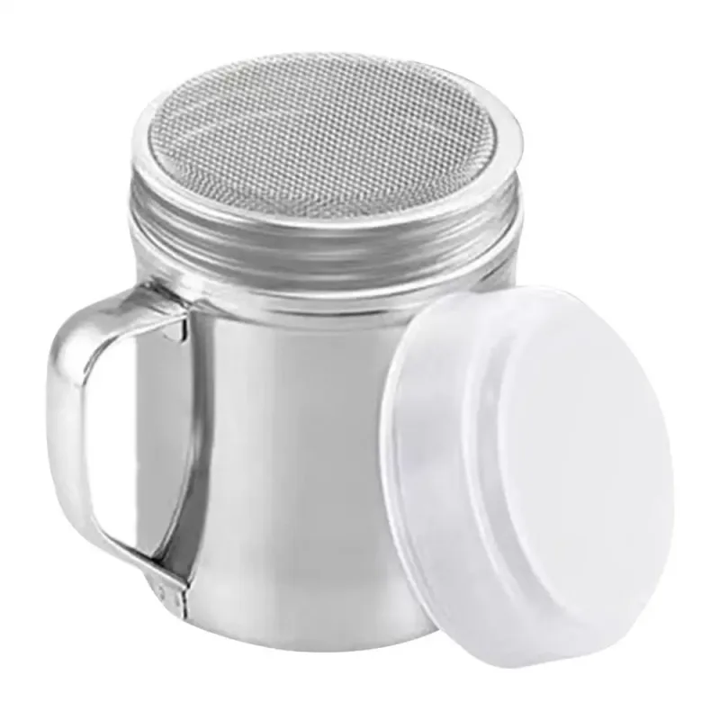 Stainless Steel Shaker Powdered Sugar Shaker Duster With Handle Metal Shakers Fine Mesh Pepper Shakers Salt And Pepper Shakers