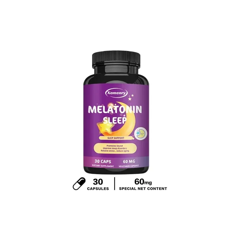 Melatonin Capsules - A Sleep Aid Help You Fall Asleep Faster Promote Sleep Health and Improve Sleep Quality