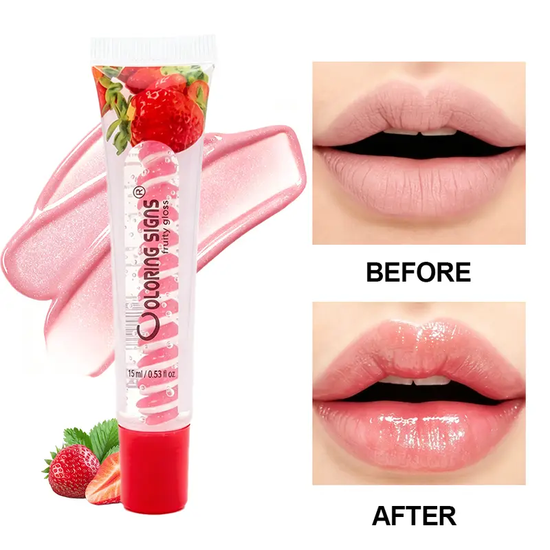 Fruity Lip Gloss Strawberry Blueberry Shiny Lip Oil Ενυδατικό Λάδι χειλιών Plumping Shimmer Lip Makeup Ενυδατικό κραγιόν για κορίτσια — image 2