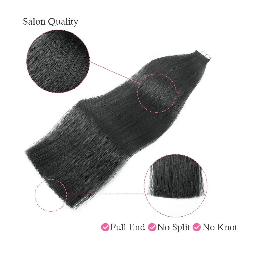 26 ιντσών Tape In Hair Extensions 100% Human Hair Adhesive Replaceable Seamless Skin Weft Tape 20/40pcs Ίσια μαλλιά για γυναίκες