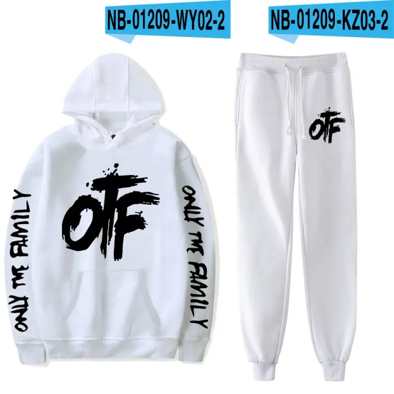 Harajuku مريحة مضحك OTF رسالة طباعة البلوز Sweatpants دعوى الرجال/النساء هوديس + بنطلون دعوى لطيف 2 قطعة مجموعة الملابس — image 11