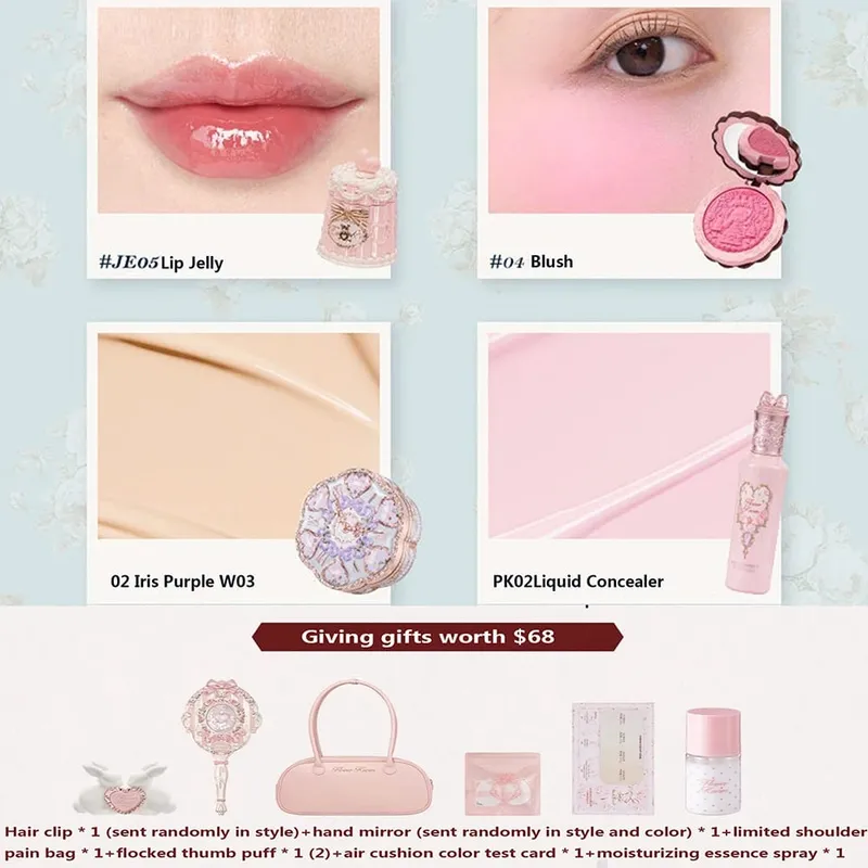 Flower Knows איפור סט מתנות שפתיים קרם סומק כרית BB Cream Brightening Concealer Essence לחות ותיק קוסמטי All-in-One — image 9