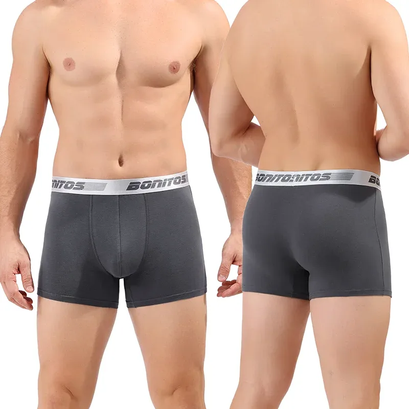 5pcs Men's Underpants Cotton Boxer Briefs Classic Men Panties BONITOS Letter Elastic Waistband Boxers Underwear For Man Shorts — image 4