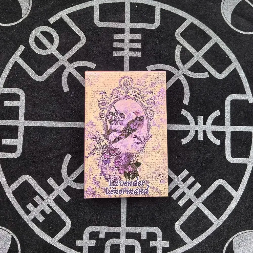 Lavender Lenormand Deck - 9*6cm 36 κάρτες με Vintage Βοτανικές Εικονογραφήσεις Shabby Chic Purple Aesthetic Tarot Alternative