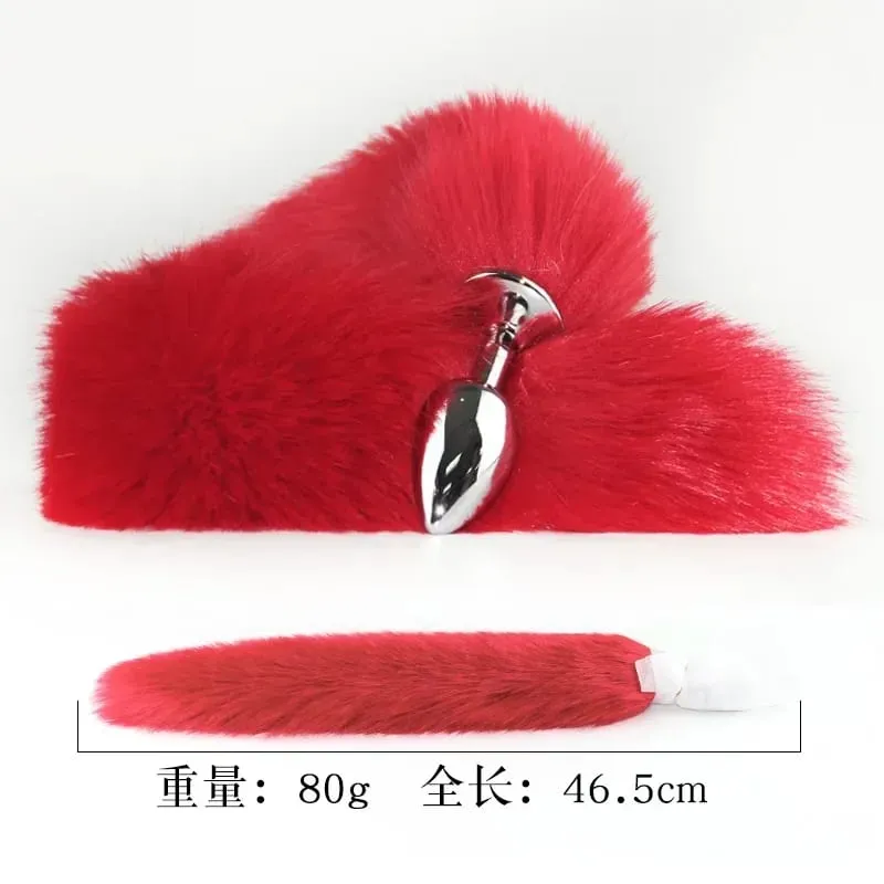 Sex Sm Props Metal Anal Plug Solid Color Fox Tail Anal Plug Backyard Development Training Plug Anal Toys Expand The Anus — image 5