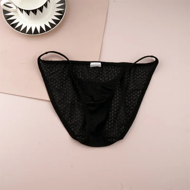 Mesh Nylon Pink Underwear for Men Solid Color Breathable Summer Cool Male Bulge Pouch Briefs Ultra Thin Sexy Plus Size Panties