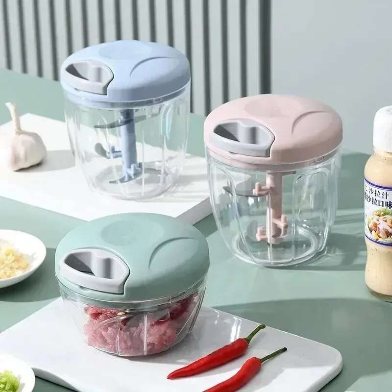 Crusher Vegetable Onion Cutter Kitchen Cooking Accessories 500/900ML Manual Meat Mincer Garlic Chopper Rotate GarlicPress
