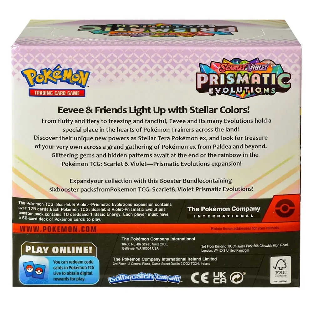 Εμπορική κάρτα Pokémon 360Pcs English Pokémon TCG: Prismatic Evolutions Scarlet Violet Box 36 Pack Box