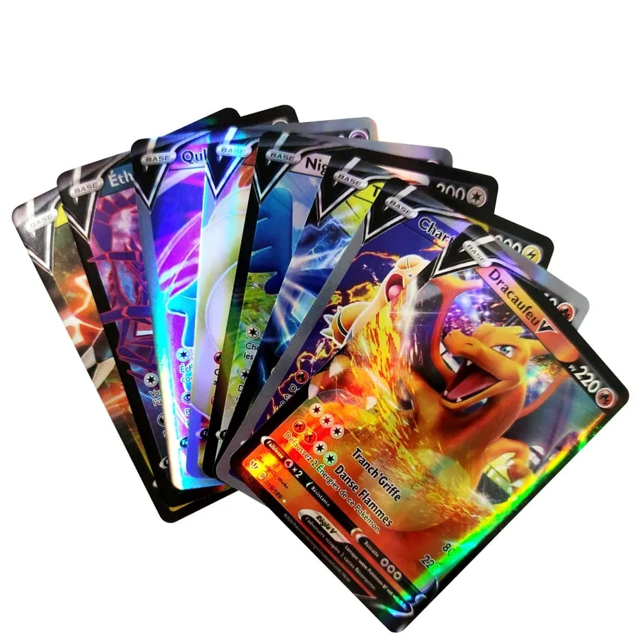 Francia változatú Pokemon kártyák VMAX V EX GX MEGA Carte Collection Battle Trainer Gyermek karácsonyi játékok Ajándék — image 3