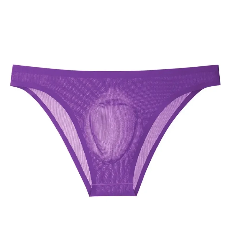 Comfortable Ice Silk Men's Triangle Panties Breathable Large Size Men Thin Briefs Lingerie Underpants Underwear for Men Men