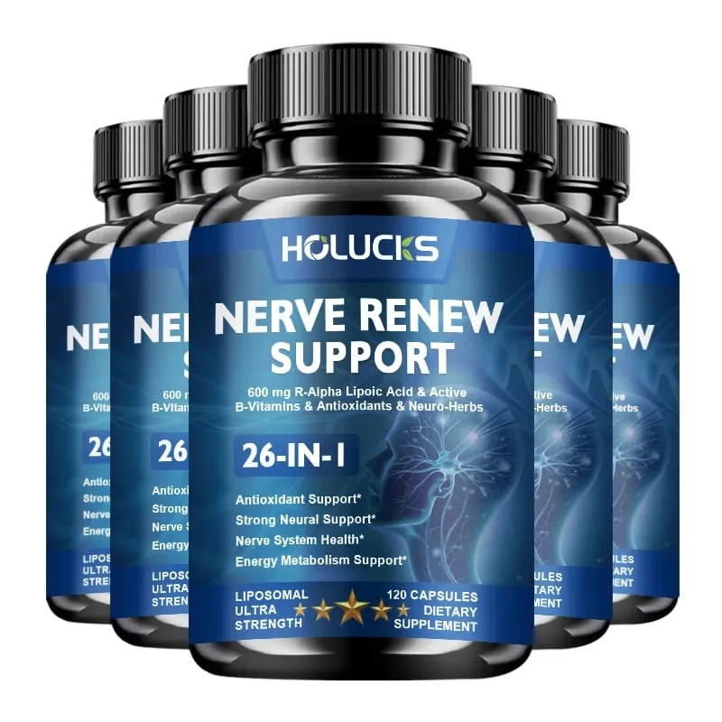 Nourish Nerve Supplement 26-IN-1 Formula Contains Vitamin B Complex R-Alpha Lipoic Acid Support Heart Nerve Brain Health
