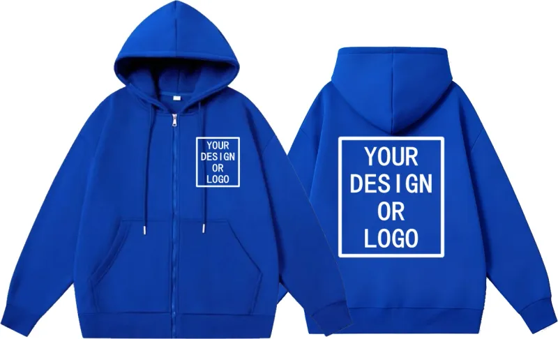 Personnalisez votre propre logo/photo Personnalisé Personnalisé Homme Femme Bricolage Fermeture Éclair Sweat à capuche Décontracté Sweat à capuche Nouveau Pull