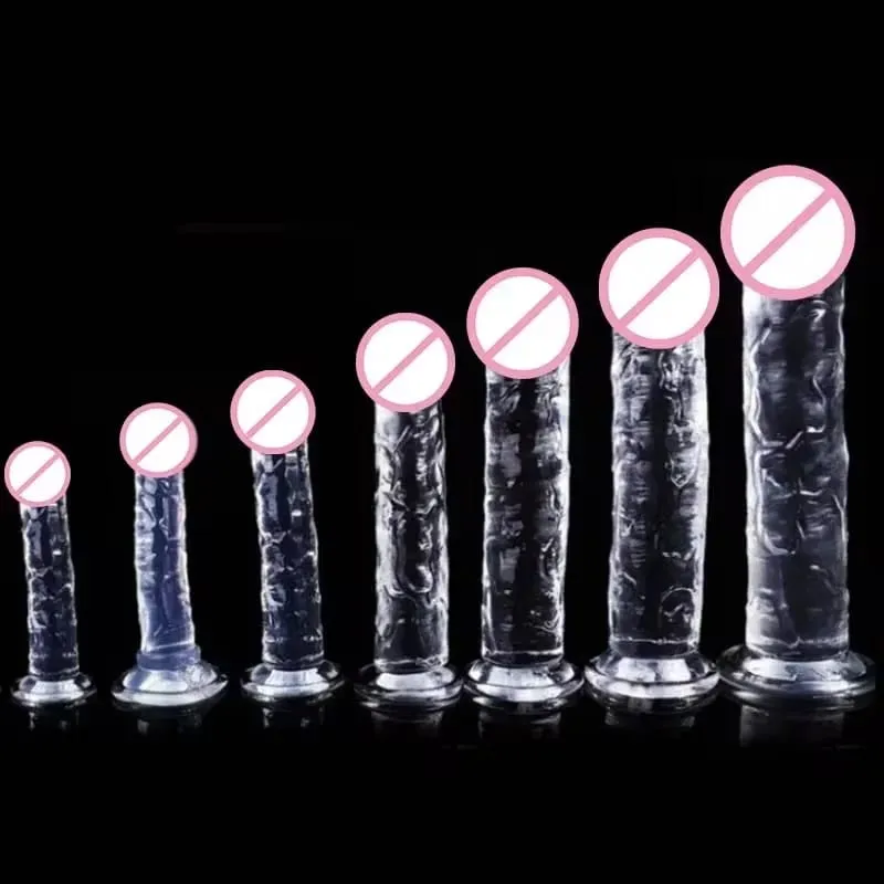 Transparent Soft Jelly Dildo Realistic Fake Dick Penis Suction Cup Dildo Realistic Sex Toys For Lesbian Women Female Masturbator — image 2