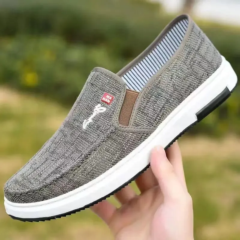 Ανδρικά παπούτσια καμβά με μαλακές σόλες Casual αναπνεύσιμα άνετα συρόμενα μανίκια Ανδρικά υφασμάτινα παπούτσια Ανδρικά αθλητικά παπούτσια Oxford