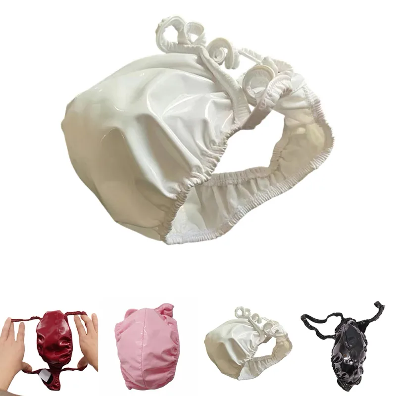 Sexy Men PVC Shiny U Convex Pouch Briefs Low-Rise G-string Latex Oil Gloosy Sexy Thong Carapace U Bulge Underwear — image 19