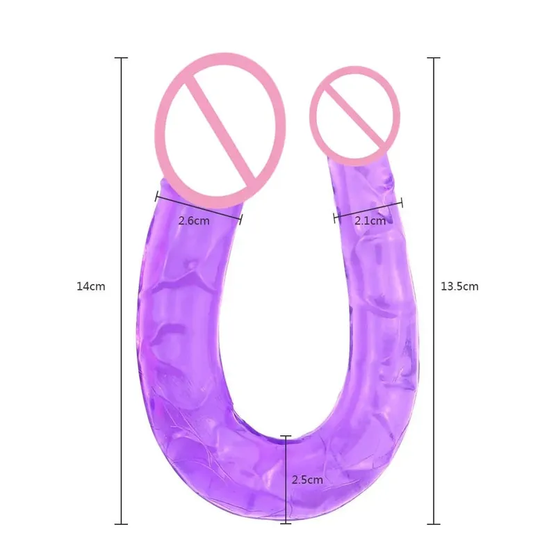 Soft Jelly Dildo Double Long 46cm Realistic Cock Lesbian Vaginal Anal Plug Flexible Fake Penis for Women Sex Toys