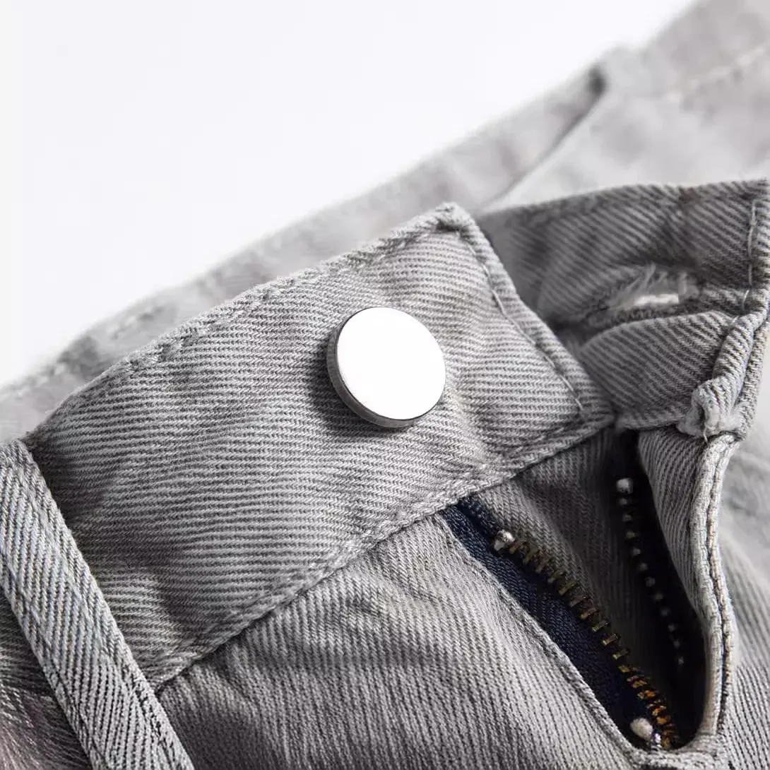 Τζιν Boys Straight Ripped Children Washed ταλαιπωρημένες τσέπες Stretch Casual Denim Παντελόνι Big Kids Streetwear 2025 Hole Παντελόνι — image 3
