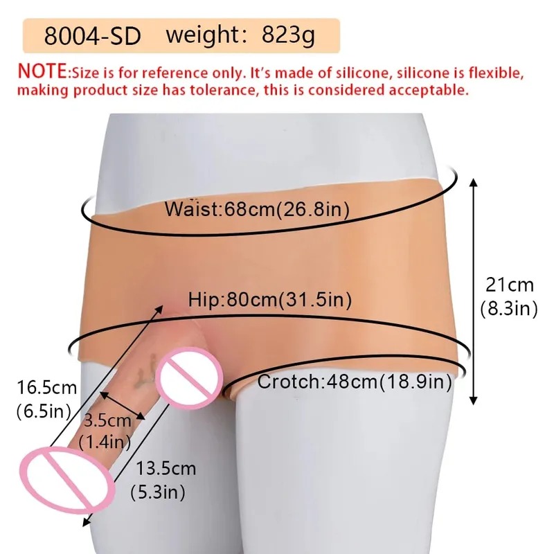 Silicone Strapon Lifelike Dildo Παντελόνι Φορητό συμπαγές μεγάλο πέος σεξ παιχνίδια για γυναίκες Λεσβίες Σεξ Ζευγάρι — image 10