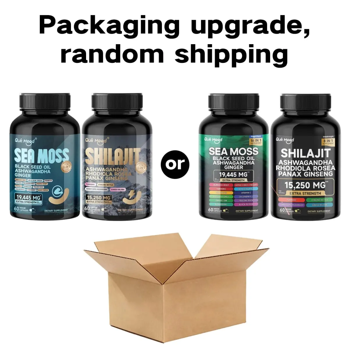 Bundle Sea Moss and Shilajit |High Potency Vitality Combo - Ashwagandha Turmeric Bladder Burdock 2000 Mg & Ginger Vitamin C