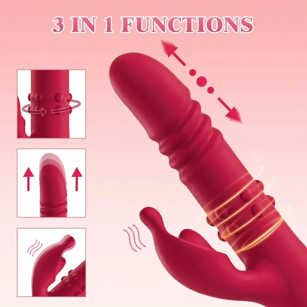 Rabbit Vibrator for Women 10-Speed Thrusting Dildo Clit & G-Spot Stimulator Rotating Mode Couples Sex Toy for Pleasure — image 3