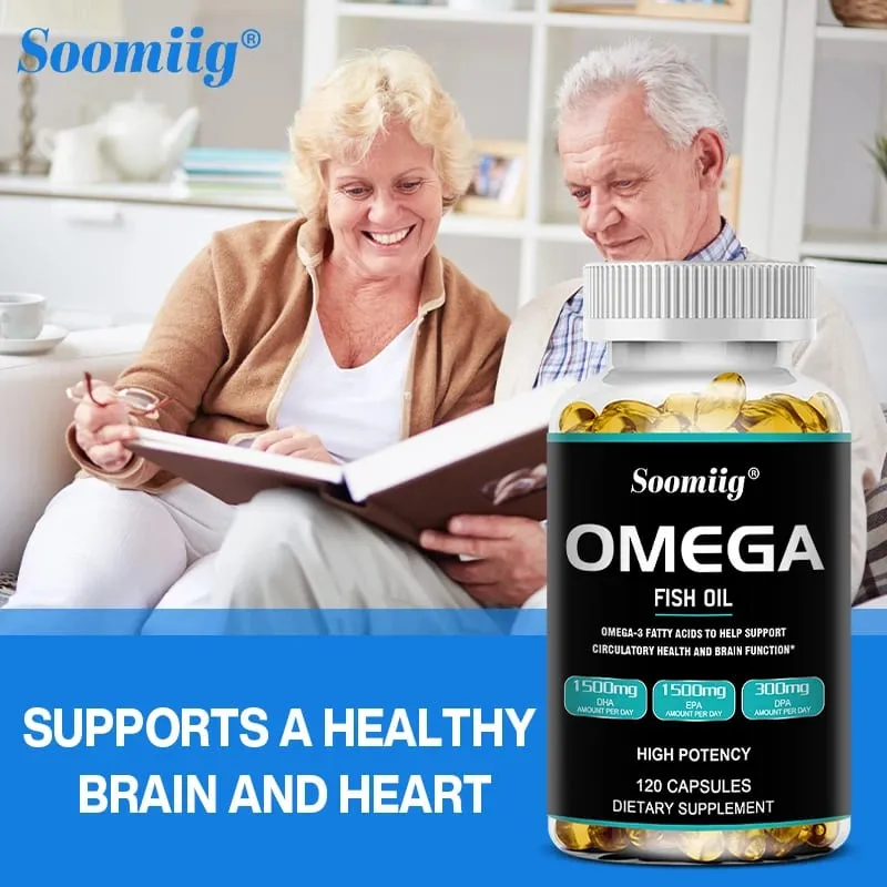 Omega 3 halolaj lágyzselé 3300 mg nagy hatékonyságú EPA-val és DHA-val Támogatja az energiát, a szívet, az ízületeket, a szem bőrét és az immunitást