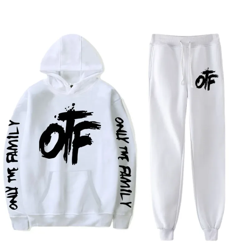 Harajuku مريحة مضحك OTF رسالة طباعة البلوز Sweatpants دعوى الرجال/النساء هوديس + بنطلون دعوى لطيف 2 قطعة مجموعة الملابس — image 6